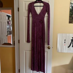 AMAZING Spanish Moss maxi long sleeve cutout dress